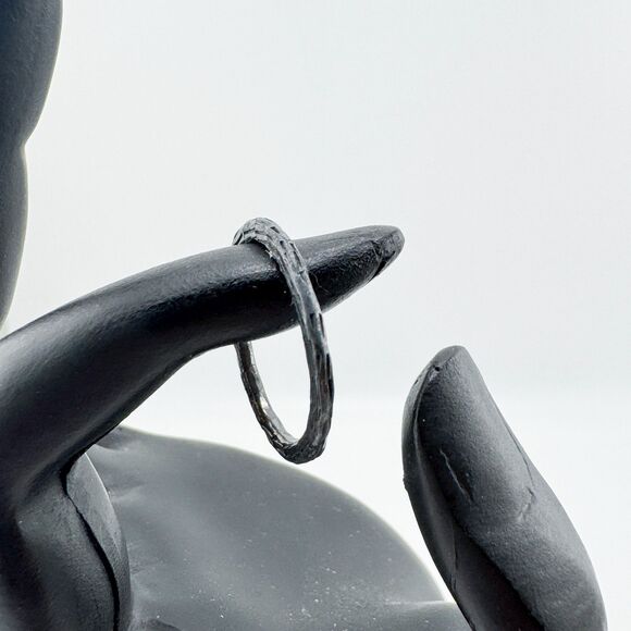 Vintage 925 Sterling Hammered Ring Textured Band Handmade Lou Ann Berkley - Picture 6 of 9